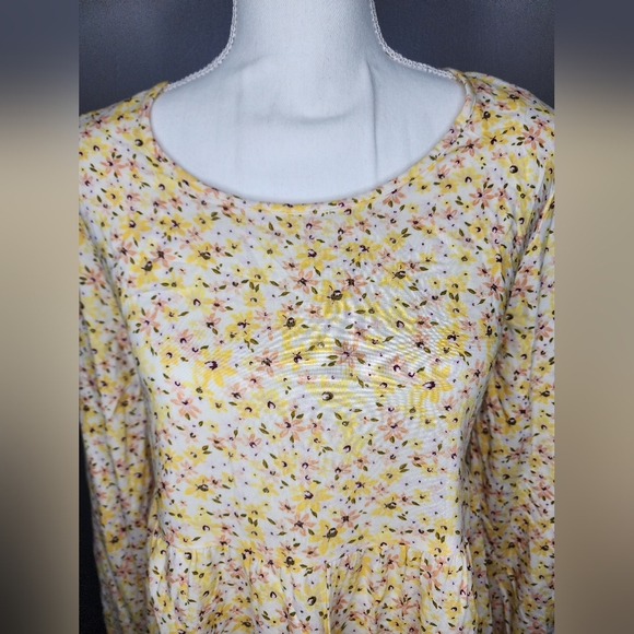 NWT SO Yellow Floral Tie Back Mini Dress. Size M - Picture 7 of 13